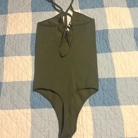 Free People fp movement dance all night one piece bodysuit green olive NWOT - Picture 7 of 10